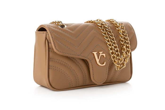 Vince Camuto Bolso Bandolera Camel Piel de Polivinilo Elegante y Funcional 23x7x15 cm
